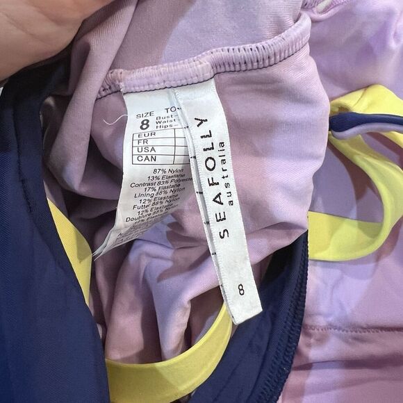 Anthropologie Seafolly In The Loop One Piece Blue Opal Swimsuit Size 4 - Picture 5 of 7